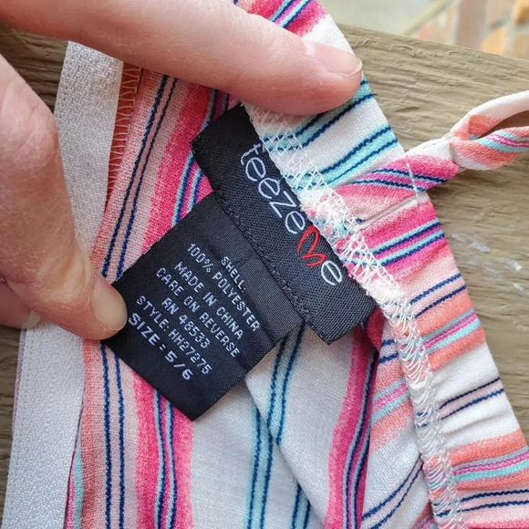 NWT TEEZE ME Pink Striped Spaghetti Strap Sweetheart Neckline Midi Dress Juniors - Picture 4 of 11